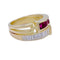 Bague 56 Bague or jaune, diamants et rubis. 58 Facettes 31858