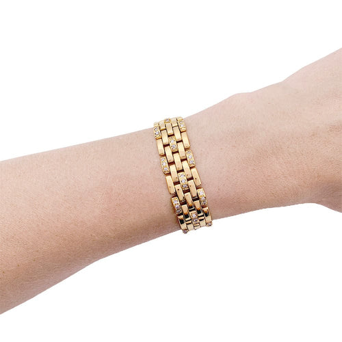 Bracelet Bracelet Cartier, "Maillon Panthère", or jaune et diamants. 58 Facettes 32830