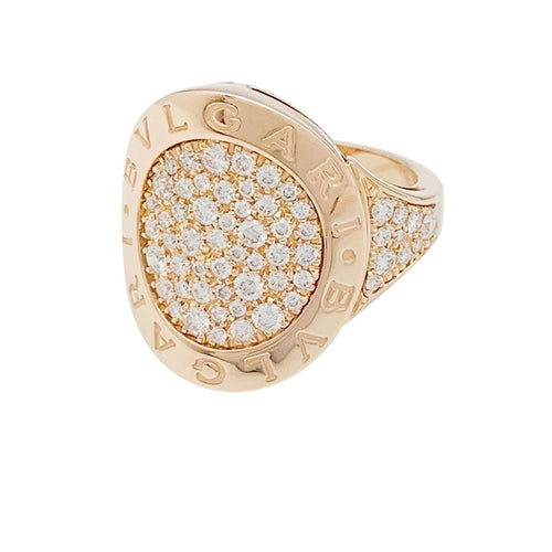 Bague 53 Bague en or rose Bulgari modèle "Bulgari Bulgari", diamants. 58 Facettes 33245