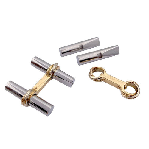 Boutons de manchette Boutons de manchette Cartier 3 ors, bâtonnets interchangeables. 58 Facettes 32216