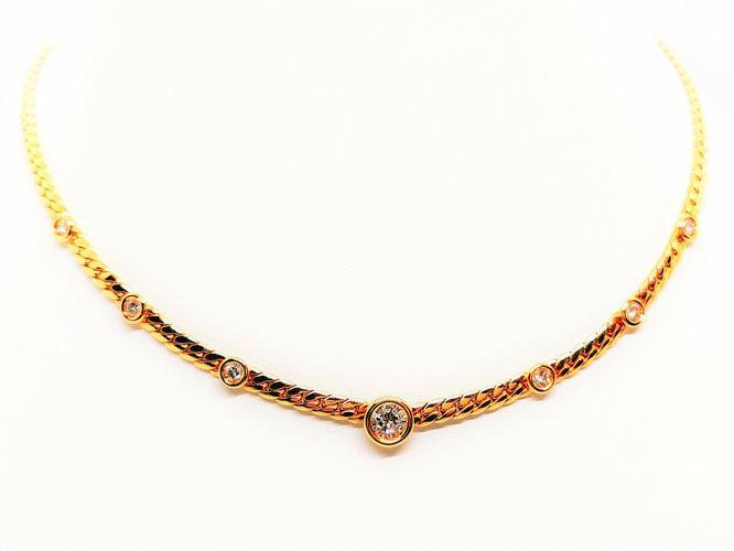 Collier Collier Maille anglaise Or jaune Diamant 58 Facettes 1696412CN