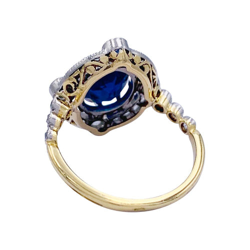 Bague 49 Bague années 1920, saphir Ceylan, diamants taille ancienne. 58 Facettes 32282
