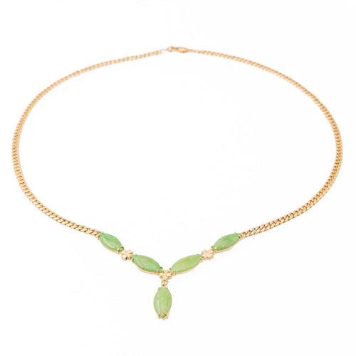 Collier Collier Maille gourmette Or jaune Jade Jadéite 58 Facettes 2432040CN