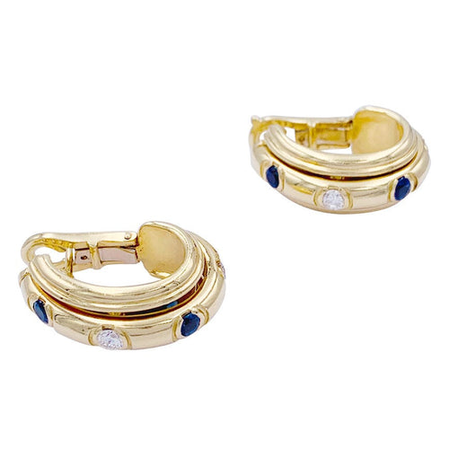 Boucles d'oreilles Boucles d'oreilles Piaget, "Possession", or jaune, saphirs, diamants. 58 Facettes 32585