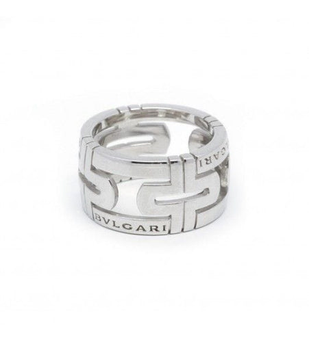 Bague 53 / Blanc/Gris / Or 750 Bague "Parentesi" BVLGARI 58 Facettes 150037SP