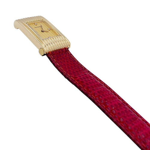 Montre Montre Boucheron, "Rreflet", or jaune, cuir. 58 Facettes 32263