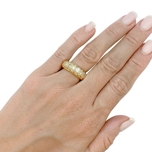 Bague 54 Bague jonc en or jaune, diamants. 58 Facettes 31643