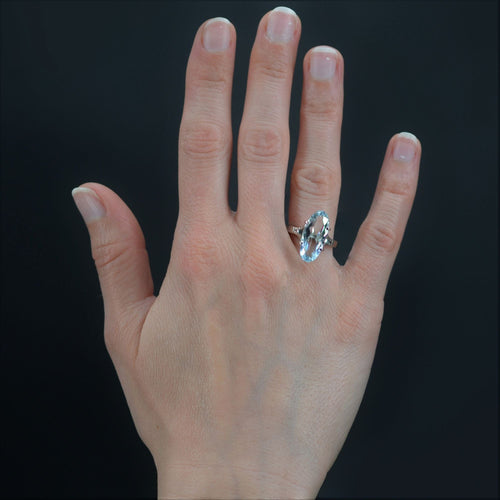 Bague 52 Bague aigue-marine or blanc 58 Facettes 21-596B