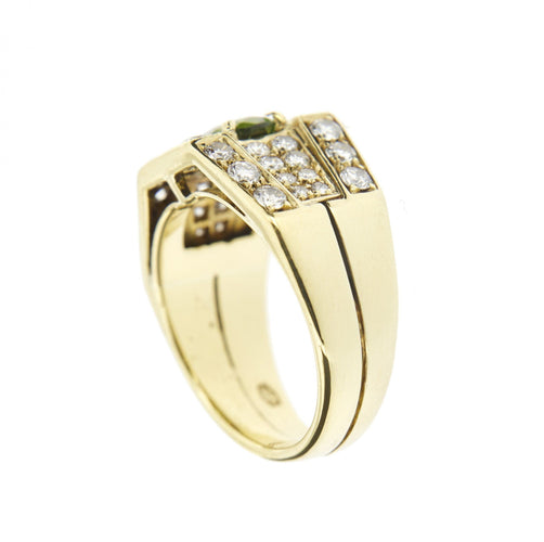 Bague 51 Bague tourmaline verte et diamants 58 Facettes 9777