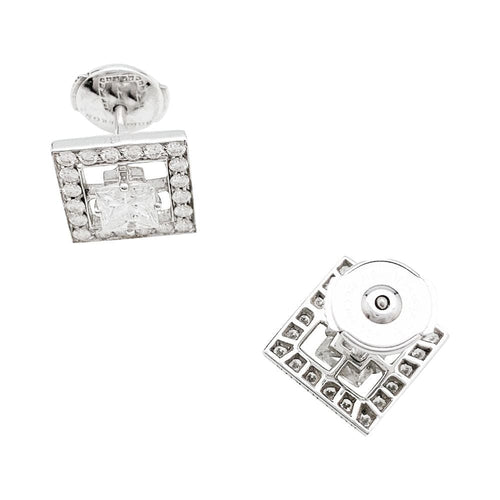 Boucles d'oreilles Boucles d'oreilles Boucheron,"Ava", or blanc et diamants. 58 Facettes 30787