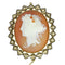 Broche Broche camée or, perles émail noir 58 Facettes 19176-0039
