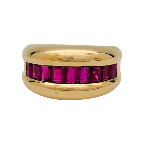 Bague 55 Bague Cartier, "Odin", or jaune, rubis calibrés. 58 Facettes 31711