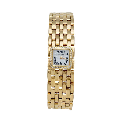 Montre Montre Cartier "Panthère Ruban" en or jaune et diamants. 58 Facettes 31662