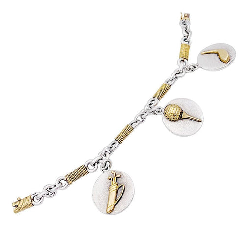 Bracelet Bracelet vintage Hermès, "Golf", or et argent. 58 Facettes 32780