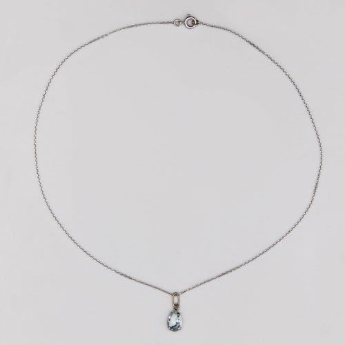 Pendentif Pendentif aigue-marine or blanc 58 Facettes 23-279