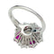 Bague 51 Bague diamant 2,22 carats à entourage diamants et rubis. 58 Facettes 31467
