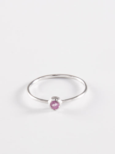 50 Bague Solitaire Saphir Rose et Or Blanc 58 Facettes