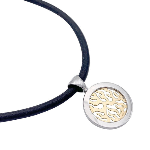 Pendentif Pendentif Bulgari, "Tondo Fire", acier, or jaune. 58 Facettes 32281