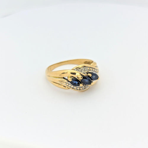 Bague 55 Bague 2 ors diamants et saphirs 58 Facettes 28791