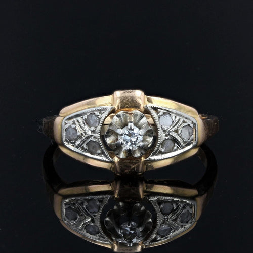 Bague 52 Bague ancienne diamants art déco 58 Facettes 21-296