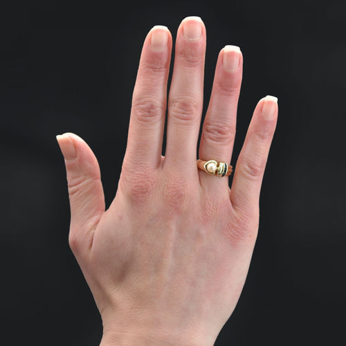 Bague 52 Bague moderne perle et saphirs 58 Facettes 15-222B