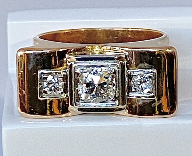 Bague Bague TANK en or jaune & diamants 58 Facettes