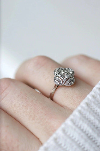 Bague Bague quadrilobée Art Deco diamants 58 Facettes