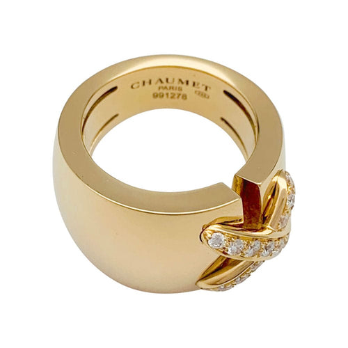 Bague 52 Bague Chaumet, "Liens" grand modèle, or jaune, diamants. 58 Facettes 31528