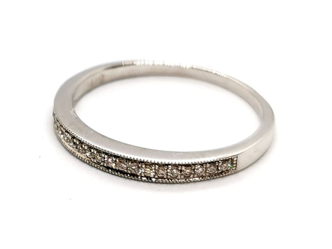 Bague 56 Bague Demie alliance Or blanc Diamant 58 Facettes 1178324CD
