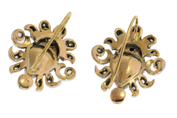 Boucles d'oreilles Boucles d'oreilles victoriennes diamants taille rose 58 Facettes 22027-0082