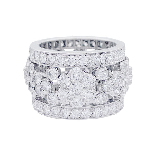 Bague 51 Bague bandeau platine et diamants. 58 Facettes 32754