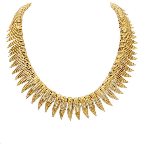 Collier Collier en or jaune à franges de fils torsadés. 58 Facettes 32348