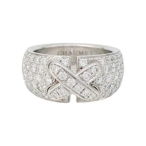 Bague 51 Bague Chaumet en or blanc modèle "Liens", diamants. 58 Facettes 31145