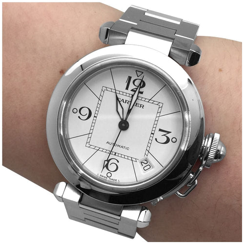 Montre Montre Cartier "Pasha" en acier sur acier. 58 Facettes 31465