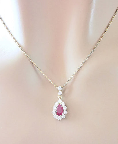 Collier Collier/Pendentif Or Jaune, Rubis & Diamants 58 Facettes AA 1581