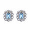 Boucles d'oreilles Boucles d'oreilles anciennes marguerites aigue-marines et diamants taillés en rose 58 Facettes 21-717