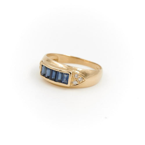 Bague 53 Bague Jonc Or jaune Saphir 58 Facettes 1639193CN