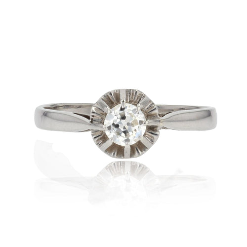 Bague 55 Bague ancienne diamant en solitaire 58 Facettes 22-457B