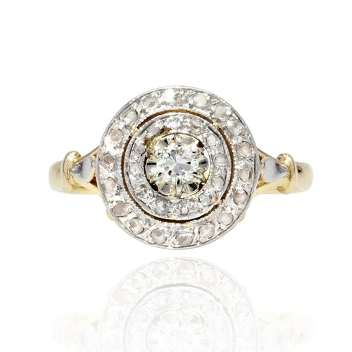 Bague 55 Bague ancienne diamants ronde 58 Facettes 21-833B