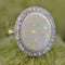 Bague 54 Bague ancienne opale et diamants 58 Facettes 22-283