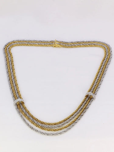 Collier Collier draperie vintage quatre rangs diamants 58 Facettes J97
