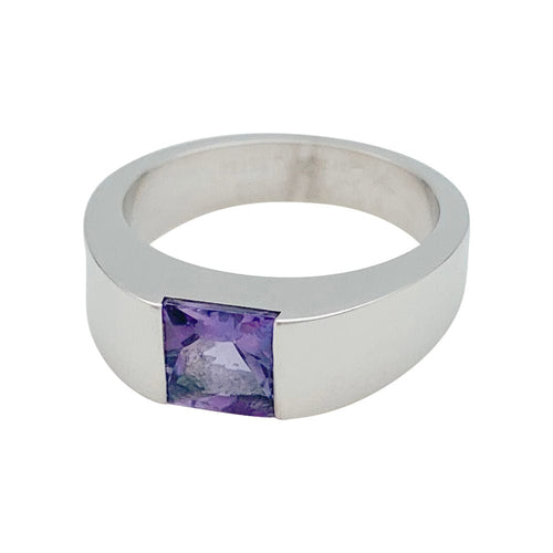 Bague 51 Bague Cartier, "Tank", or blanc, améthyste. 58 Facettes 31057