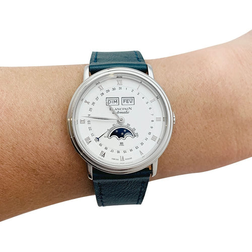 Montre Montre Blancpain, "Villeret", acier, cuir. 58 Facettes 31093