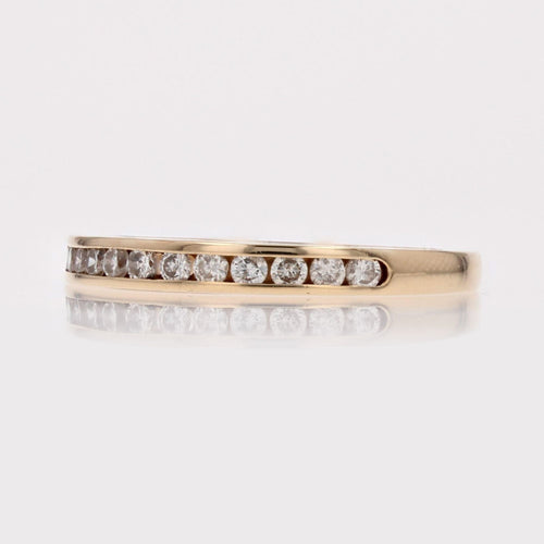Bague 51 Demi alliance or jaune diamants d'occasion 58 Facettes 23-281