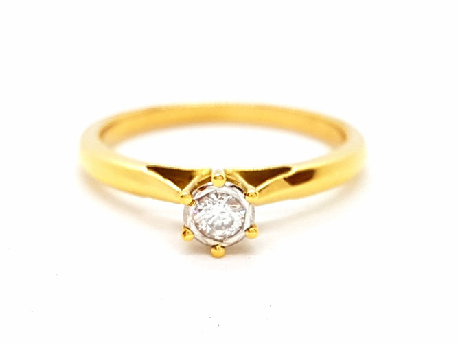 Bague 53 Bague Solitaire Or jaune Diamant 58 Facettes 06338CD