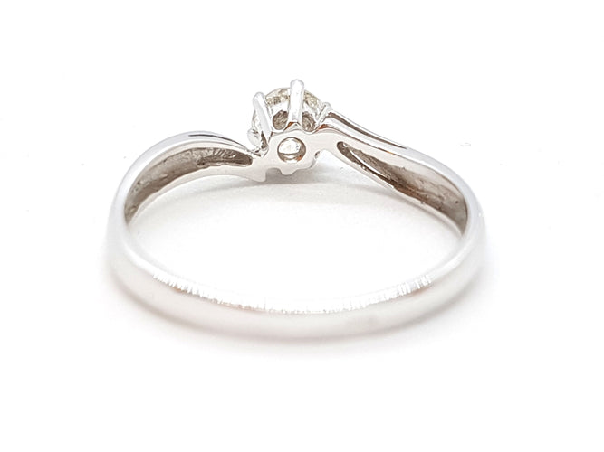 Bague 56 Bague Solitaire Or blanc Diamant 58 Facettes 06361CD