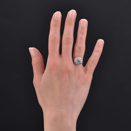 Bague 54 Fine bague ancienne diamants ronde 58 Facettes 21-281