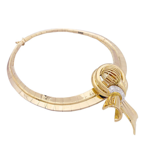 Collier Demi-parure vintage transformable, or rose, platine et diamants. 58 Facettes 33514/33515