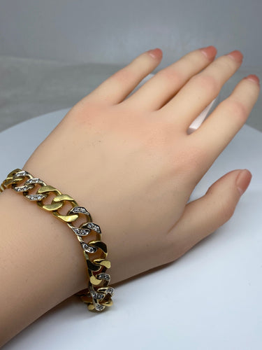Bracelet Bracelet CARTIER en or jaune maillons gourmette sertis de diamants 58 Facettes