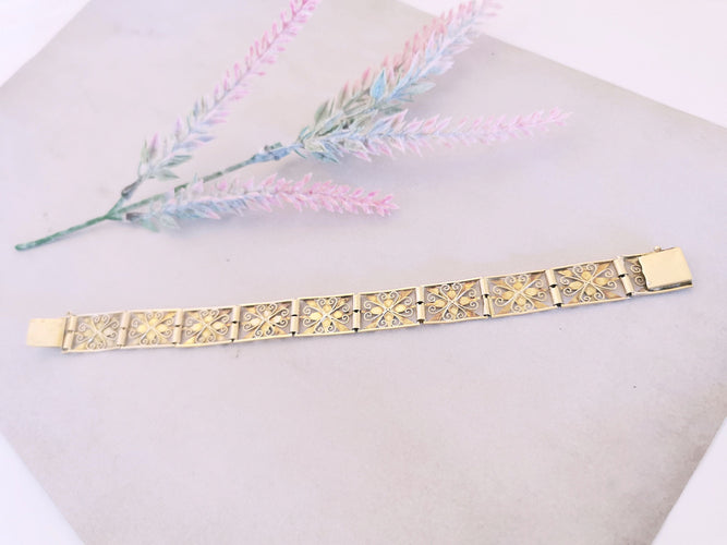Bracelet Bracelet Ancien Maillons articulés Motifs étoiles 58 Facettes AA 1478